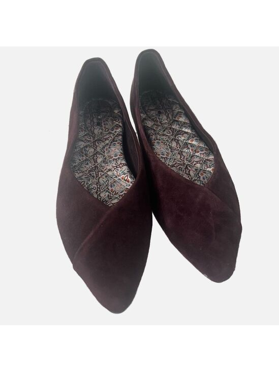 Birdies Shoes - NEW Birdies Women’s The Goldfinch Suede Pointed Toe Elegant Burgundy Flats 7M